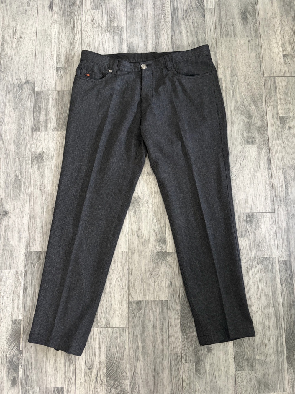 Corneliani Dark Charcoal Gray Wool Dress Jeans Sz 54 EU / 36 US